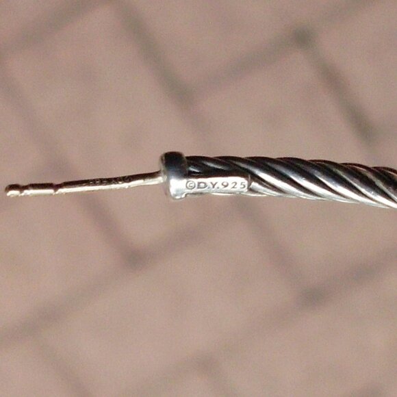 Current Item - David Yurman Cable Hoop Earrings - 50 mm - DY Backs - 14K Posts - Picture 6 of 10